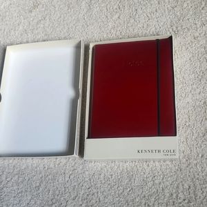 NWT Kenneth Cole Notebook in Red Leather Case